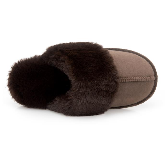 totes toasties® Ladies Velour Mule Slippers Chocolate Extra Image 5
